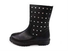 Angulus black winter boots with hearts, zipper, and TEX